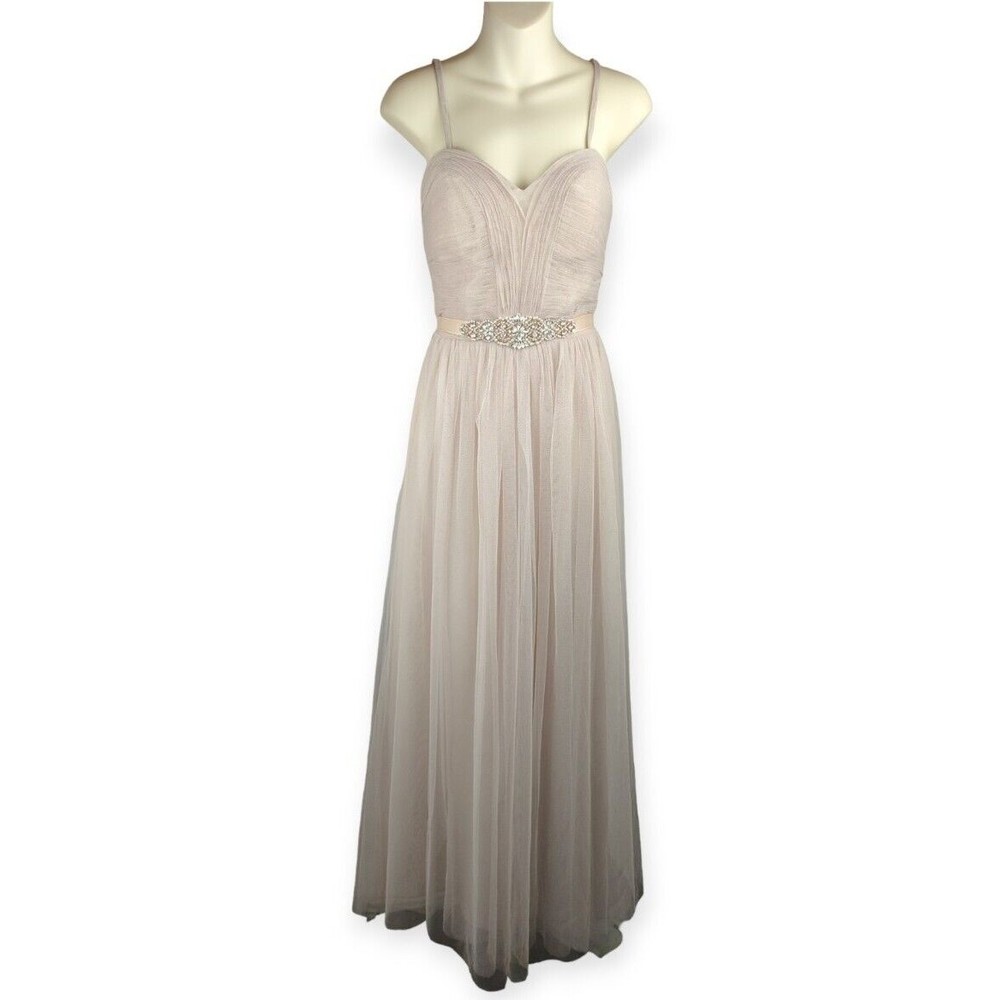 Wtoo Watters Wedding Gown Dress Convertible Tulle Beige Nude Evening Formal 8
